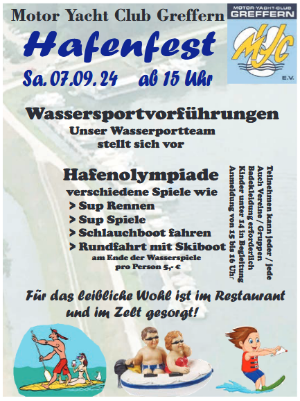 Plakat Hafenfest Motor Yacht Club Greffern